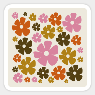 70s floral abstract Sticker